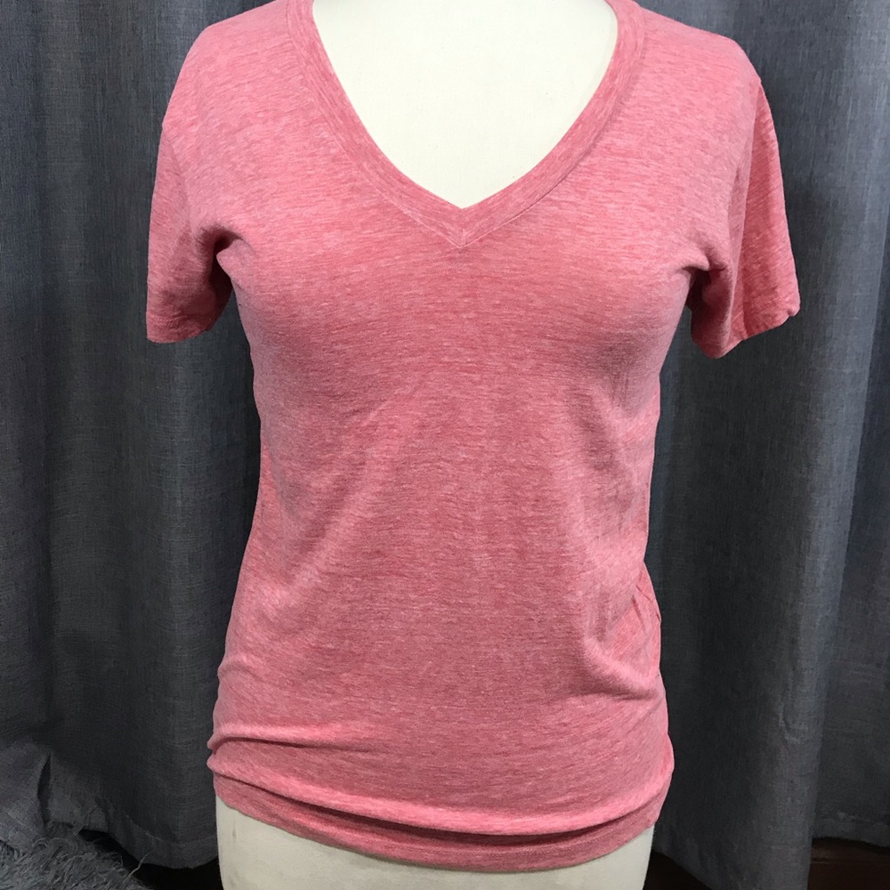 Light Red Basic Vneck T-Shirt